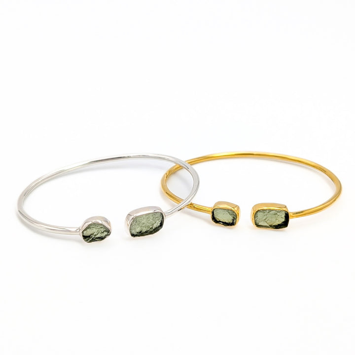 Raw Moldavite Cuff Bracelet