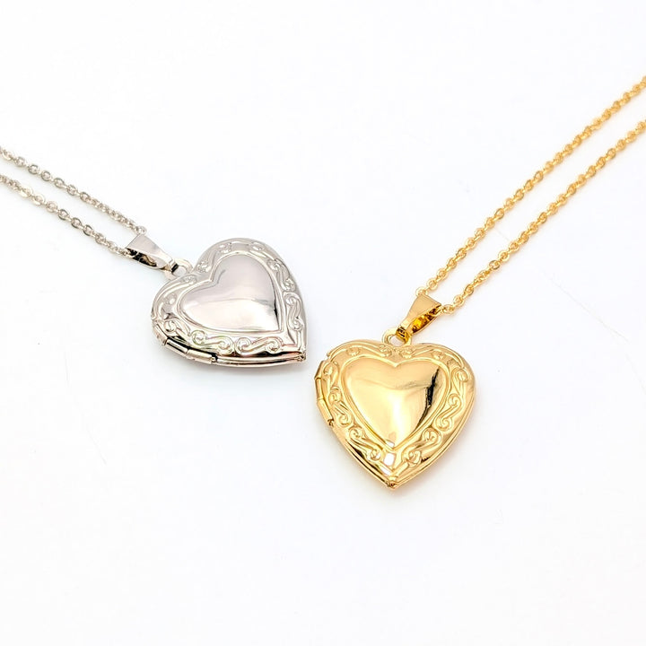 Vintage Inspired Heart Locket Necklace