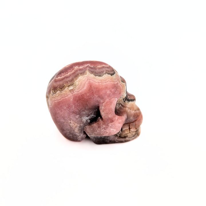 Rhodochrosite Carved Skull Figurine