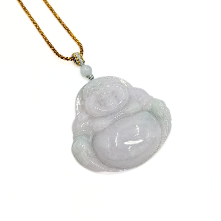 Jade Buddha Necklace in Gold Over Sterling Silver