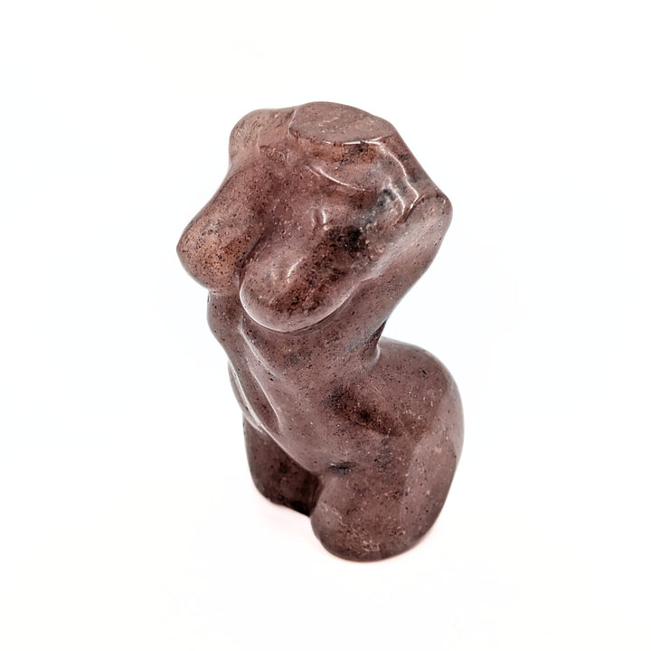 Strawberry Quartz Carved Female Torso Figurine