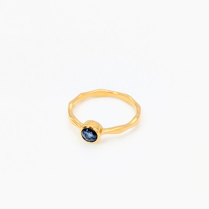 Sapphire Round-Cut Ring in 18K Gold over Sterling Silver