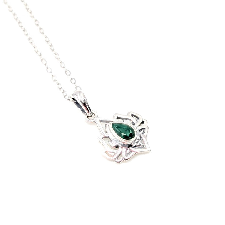 Lotus Gemstone Necklaces in Sterling Silver