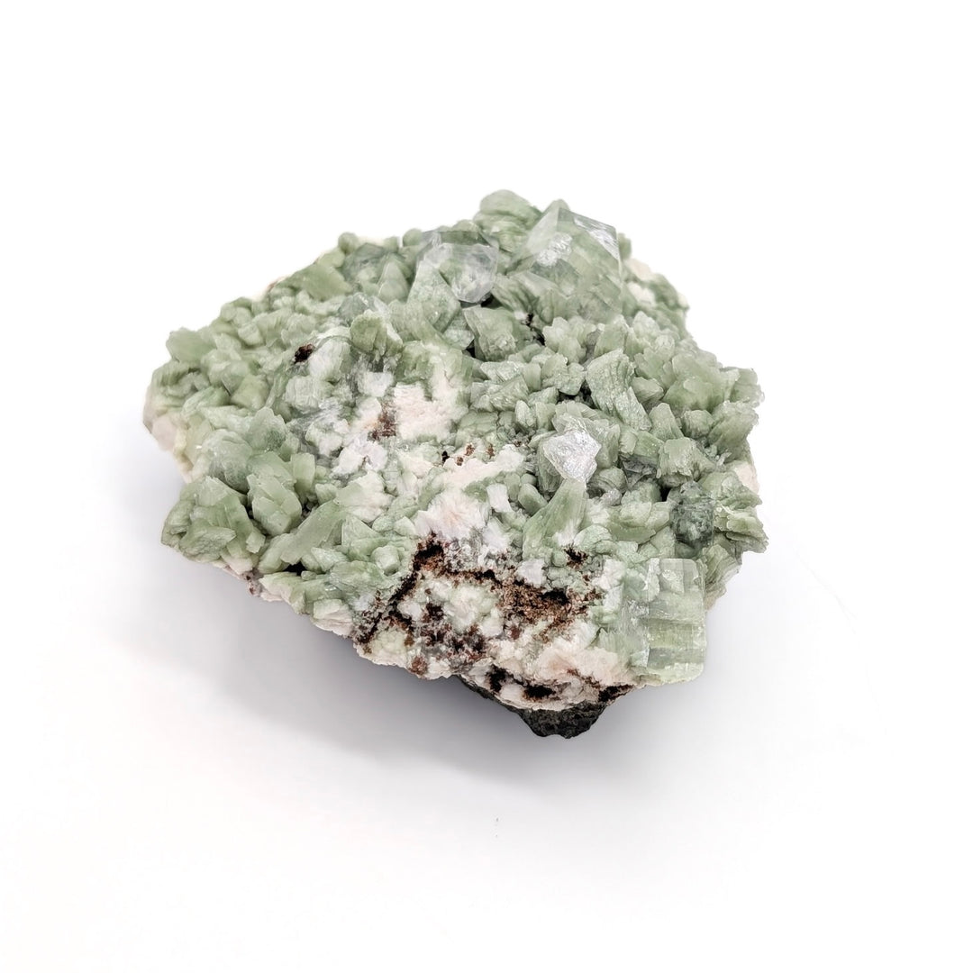 Green Apophyllite with Green Heulandite Freeform Cluster
