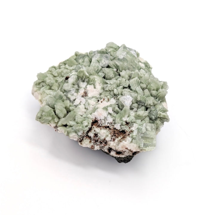Green Apophyllite with Green Heulandite Freeform Cluster
