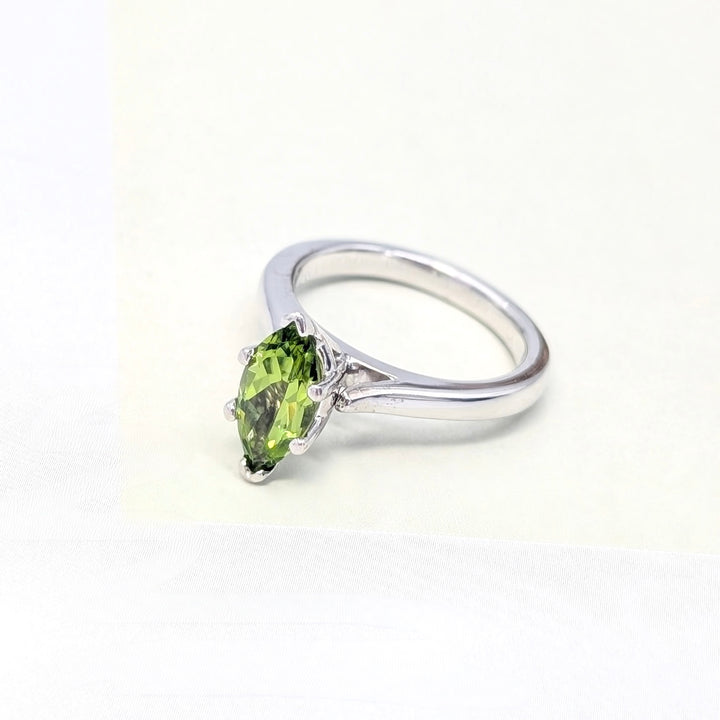 Vintage Peridot Ring in 14K White Gold