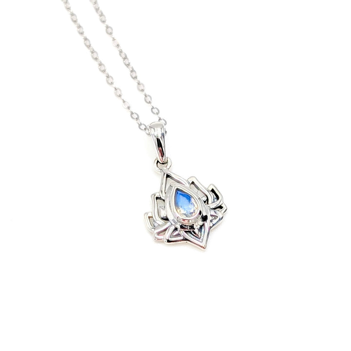 Lotus Gemstone Necklaces in Sterling Silver