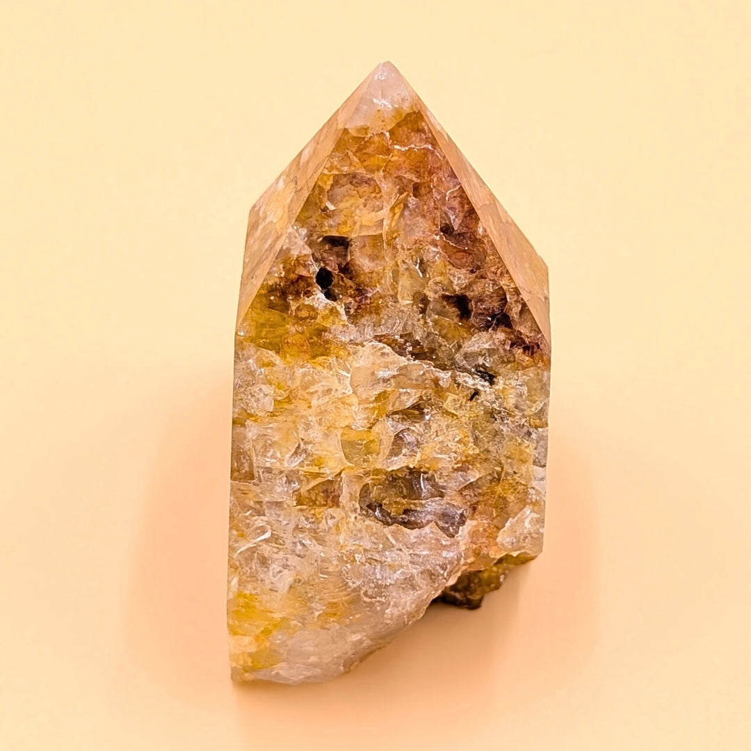 Golden Healer Quartz Polished Point with Raw Base