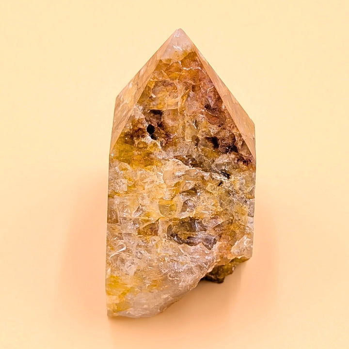 Golden Healer Quartz Polished Point with Raw Base