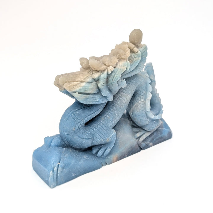 Blue Trolleite Carved Dragon