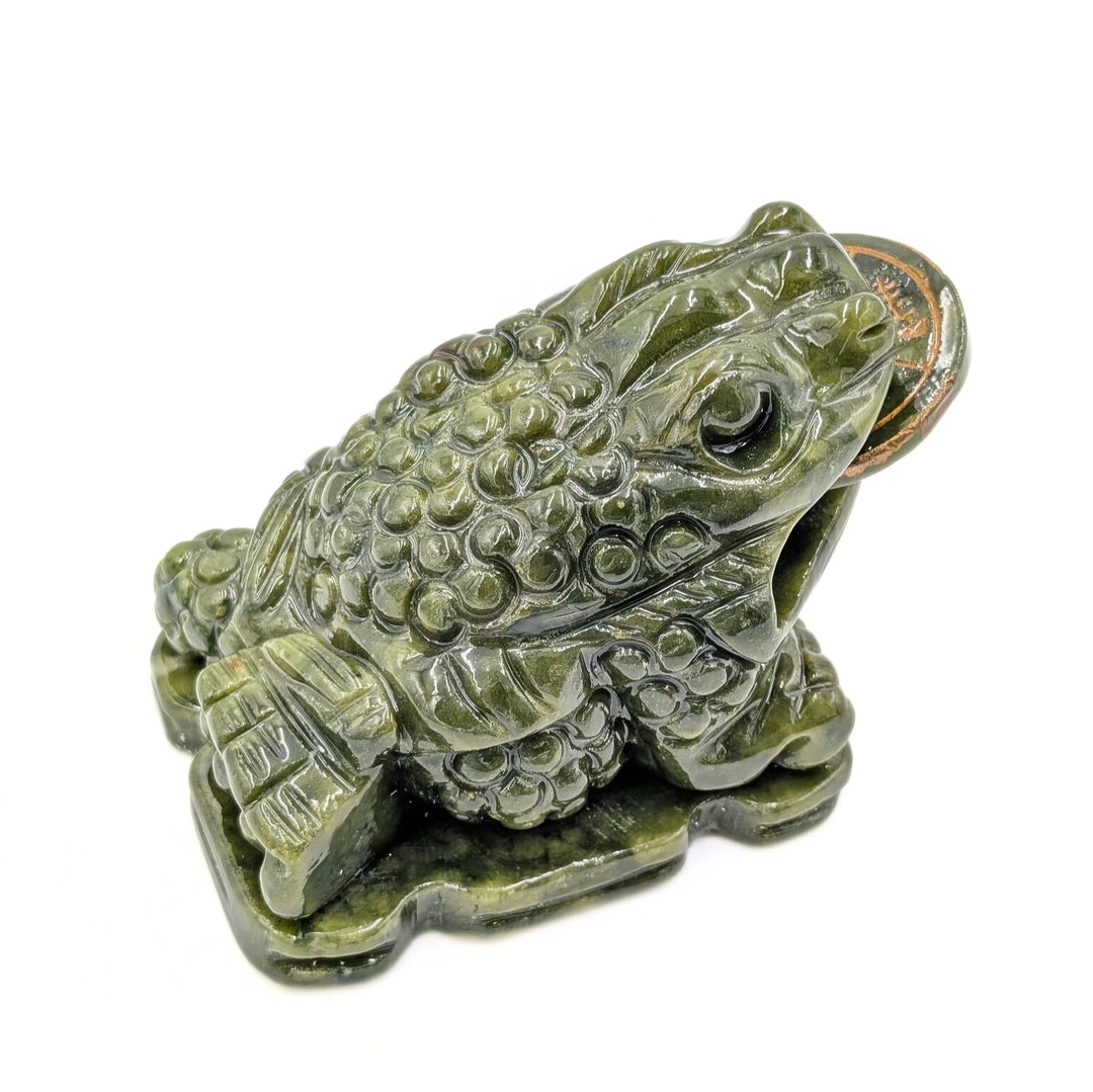 Jade Money Toad with Rotating Coin