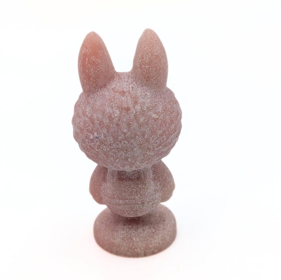 Pink Opal Labubu-Inspired Carved Figurine