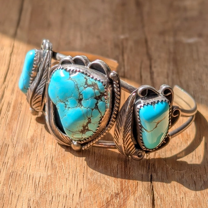 Vintage Navajo Turquoise Sterling Silver Cuff