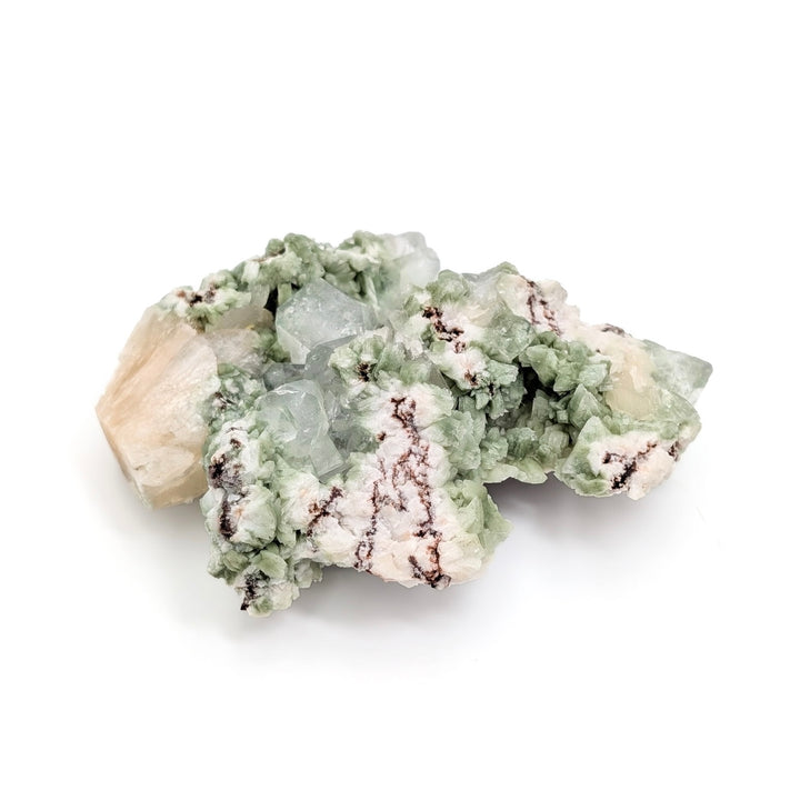 Green Apophyllite with Heulandite & Stilbite Freeform Cluster