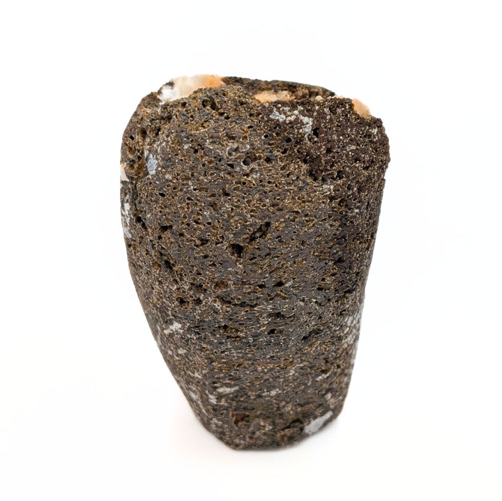 Orange Thomsonite with Mesolite, Calcite & Brown Heulandite Freeform