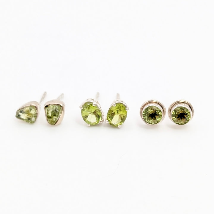 Peridot Stud Earrings in Sterling Silver