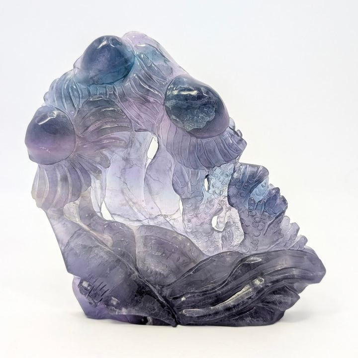Rainbow Fluorite Jellyfish Carved Sculpture