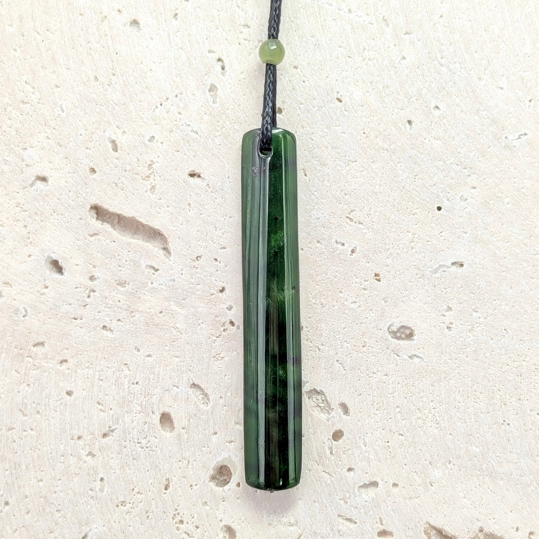 Canadian Jade Freeform Necklace on Adjustable Cord