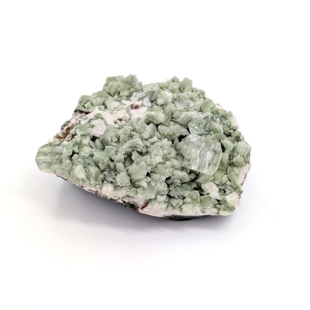 Green Apophyllite with Green Heulandite Freeform Cluster