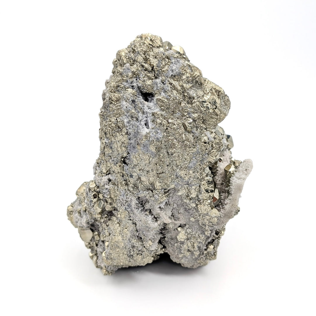 Pyrite on Quartz Freeform Cluster