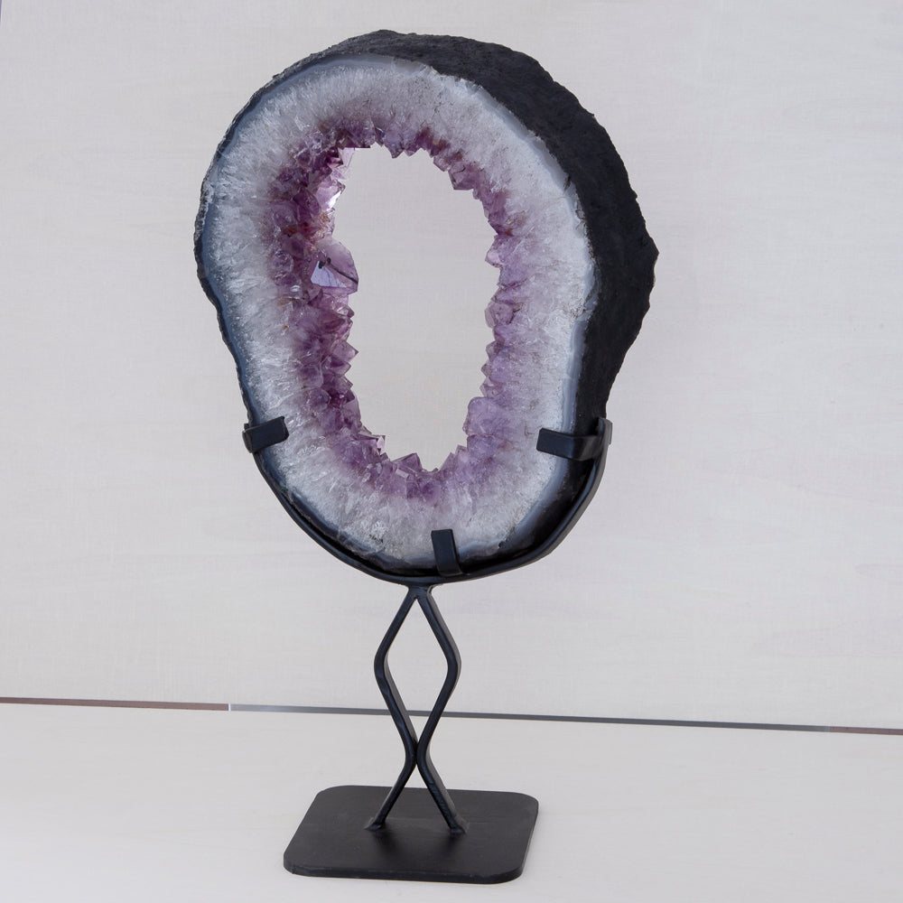Amethyst Geode Slice on Stand