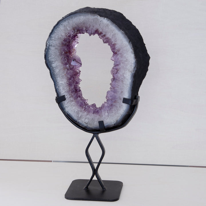Amethyst Geode Slice on Stand