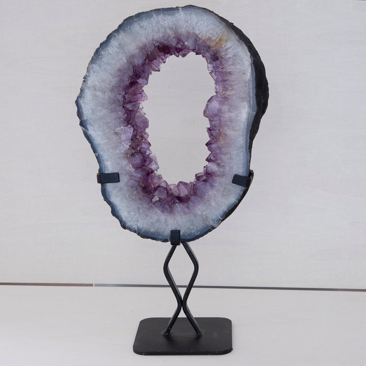Amethyst Geode Slice on Stand
