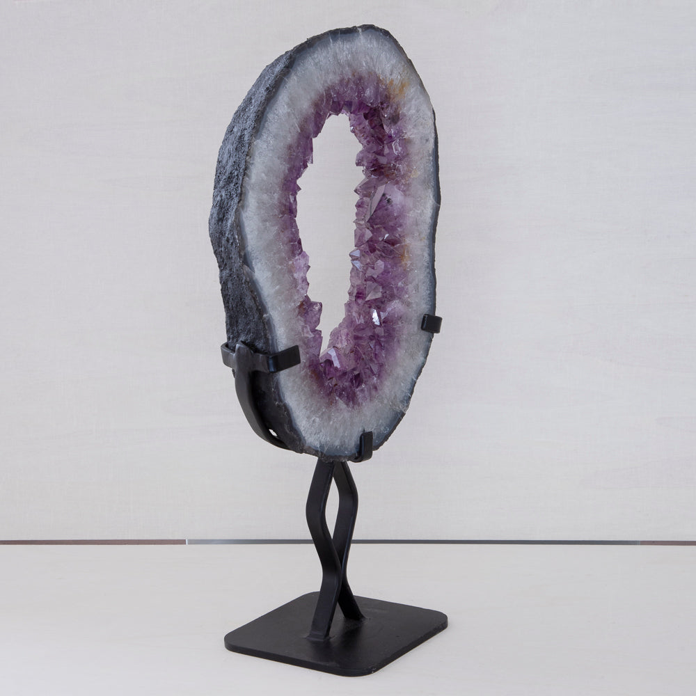 Amethyst Geode Slice on Stand
