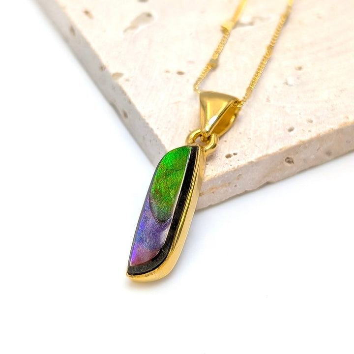 Ammolite Necklace in 18K Gold-Plated Sterling Silver