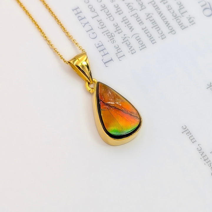Ammolite Necklace in 18k Gold over Sterling Silver