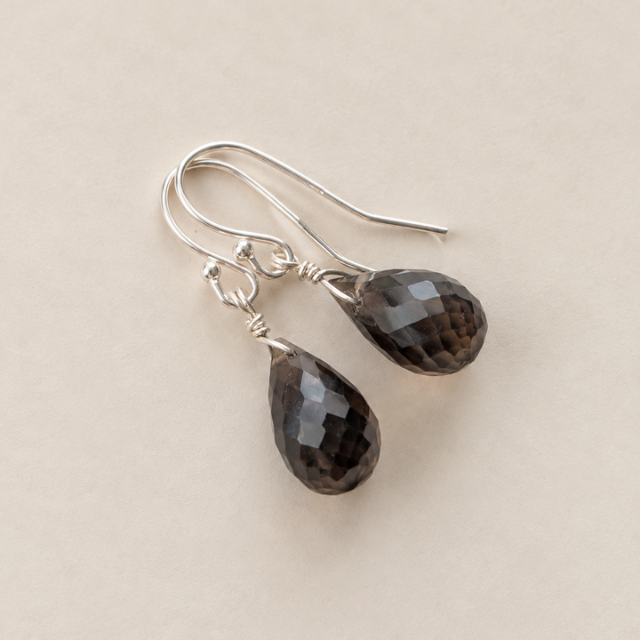Faceted Briolette Gemstone Dangle Earrings in Sterling Silver