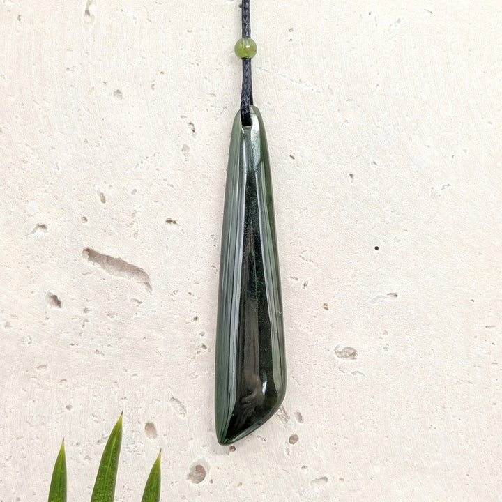 Canadian Jade Freeform Necklace on Adjustable Cord