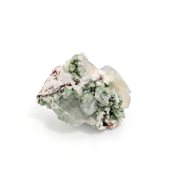 Green Apophyllite with Green Heulandite Freeform Cluster