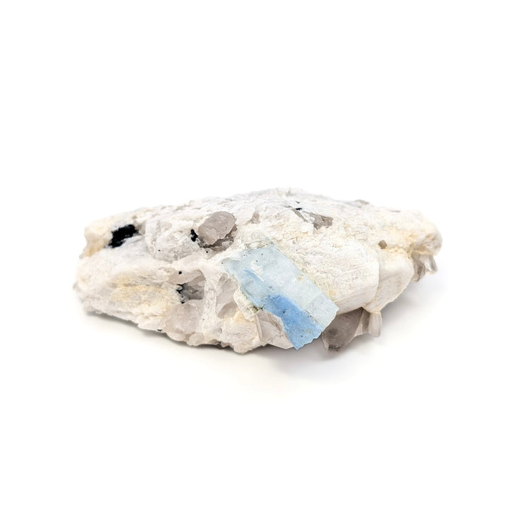 Aquamarine on Cleavelandite with Quartz & Black Tourmaline