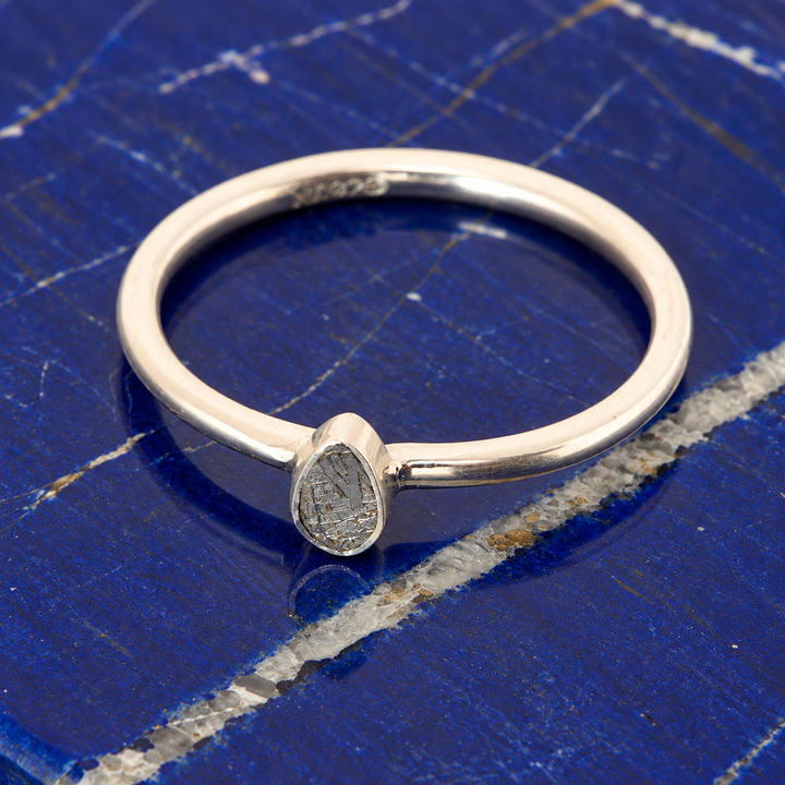 Muonionalusta Meteorite Stackable Ring in Sterling Silver