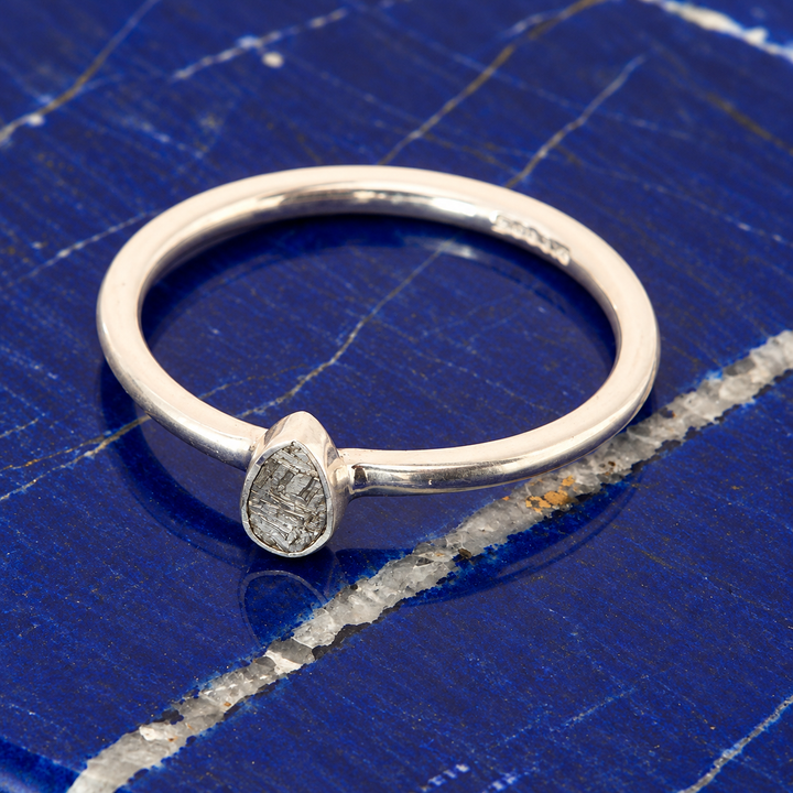 Muonionalusta Meteorite Stackable Ring in Sterling Silver
