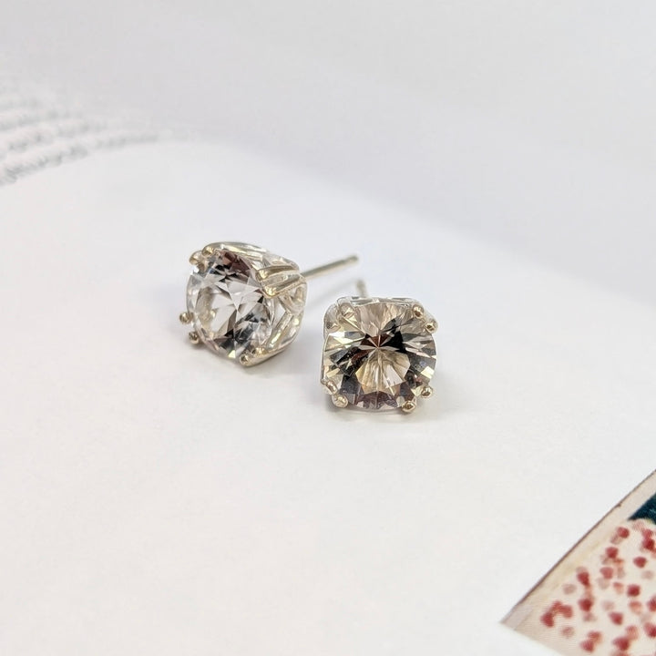 Herkimer Quartz Stud Earrings in Sterling Silver