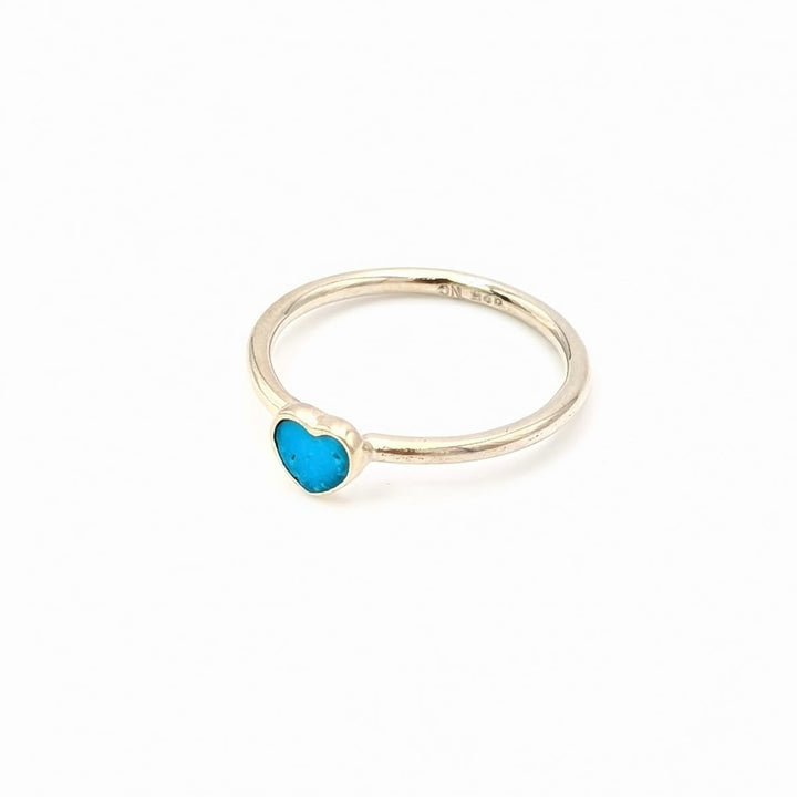 Turquoise Heart Ring Set in Sterling Silver