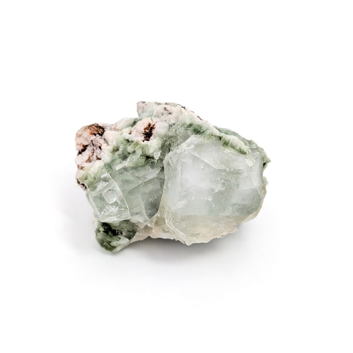 Green Apophyllite with Green Heulandite Freeform Cluster