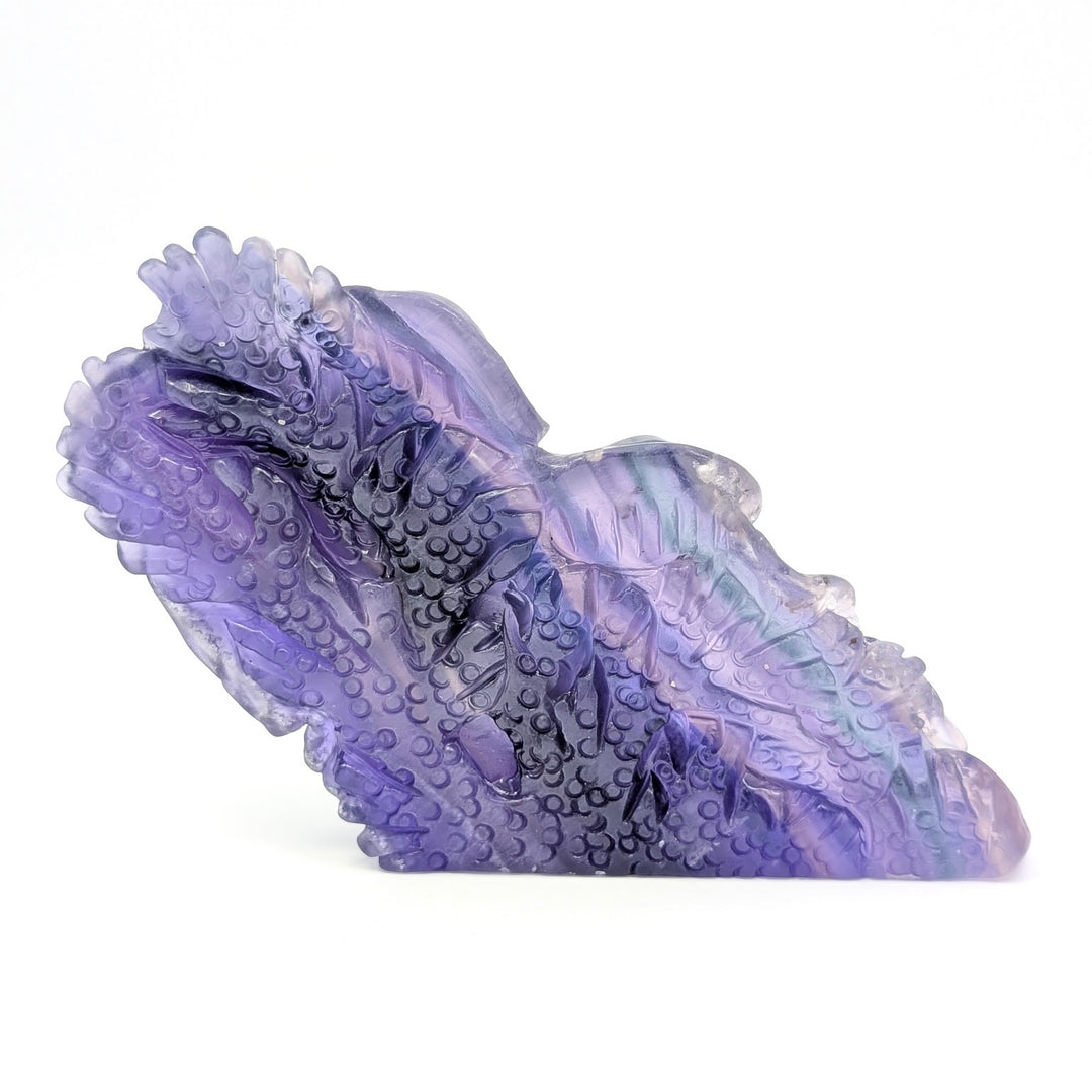 Rainbow Fluorite Jellyfish & Fish Ocean Carved Sculpture