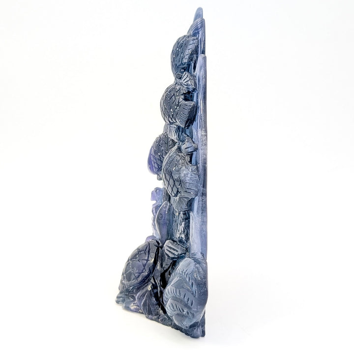 Rainbow Fluorite Fish & Sea Turtle Carved Sculpture