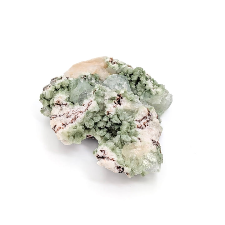 Green Apophyllite with Heulandite & Stilbite Freeform Cluster