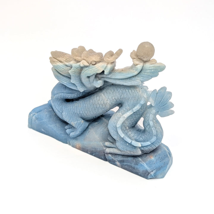Blue Trolleite Carved Dragon