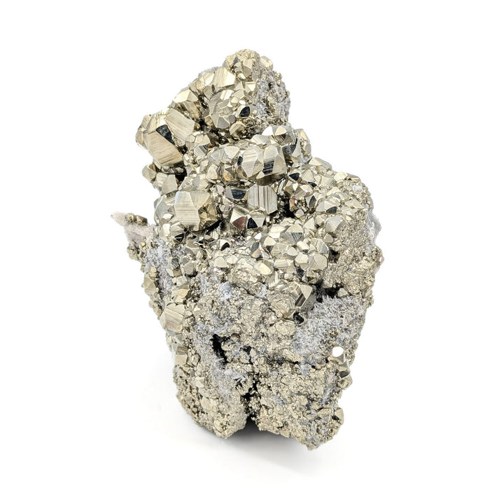 Pyrite on Quartz Freeform Cluster