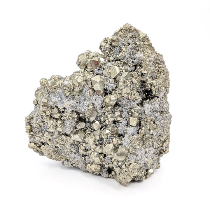 Pyrite on Quartz Freeform Cluster