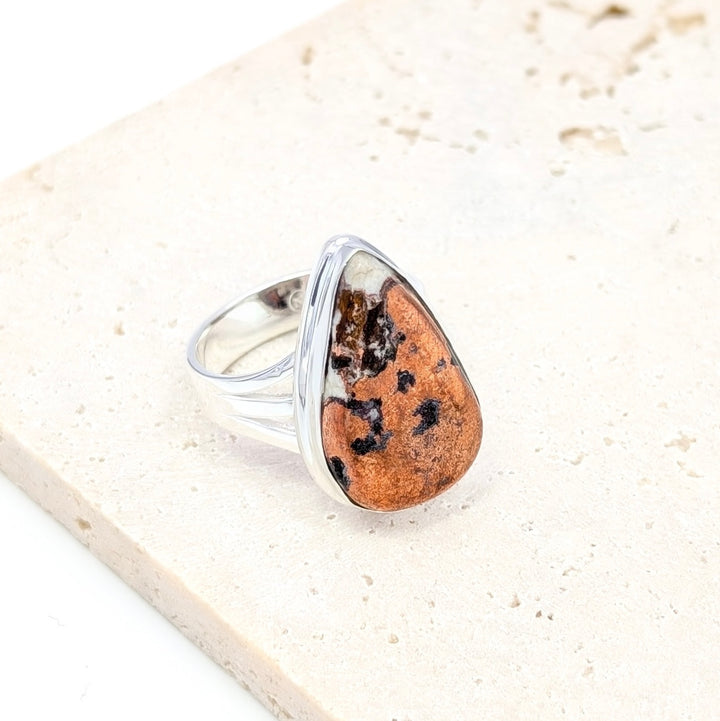 Copper Agate Sterling Silver Over Brass Rings