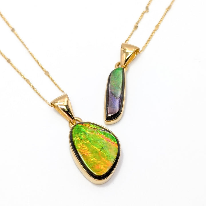 Ammolite Necklace in 18K Gold-Plated Sterling Silver