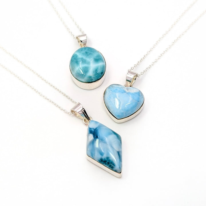 Larimar Pendant Necklace in Sterling Silver