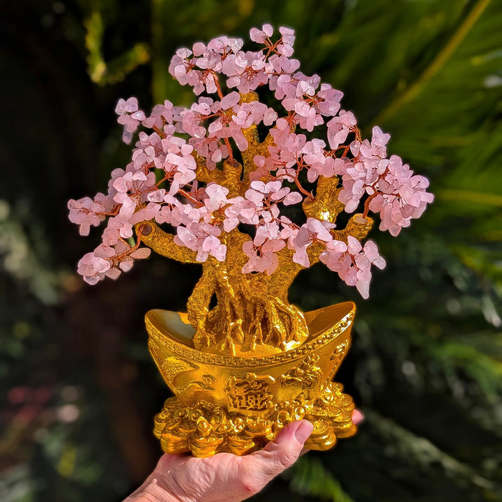 Rose Quartz Bonsai Tree