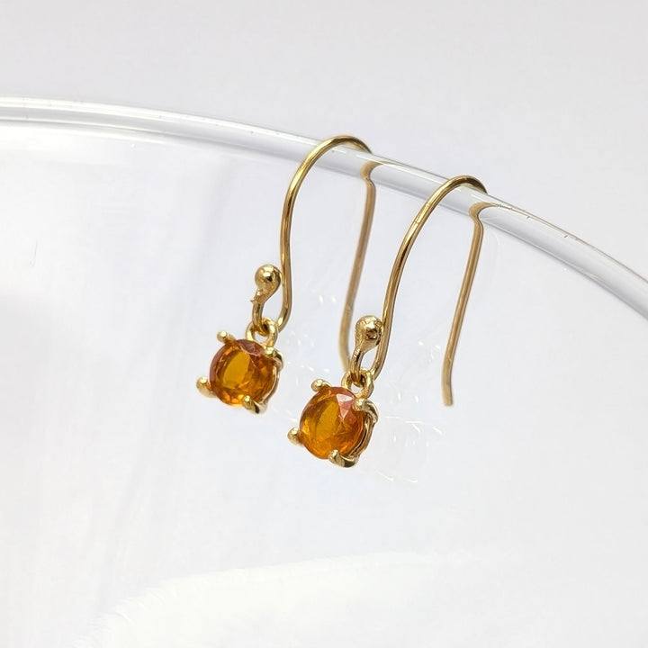 Orange Kyanite Dangle Earrings in 18K Gold over Sterling Silver